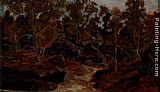 Antoine Louis Barye Canvas Paintings - Rochers En Foret De Fontainebleau